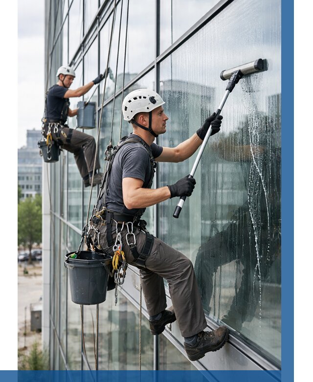 Мойка витражей альпинистами в Выборге от 715 р. под ключ|ВЫСОТНИК-Вбр