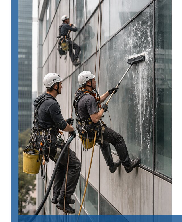 Профессиональная высотная мойка фасадов зданий в Выборге