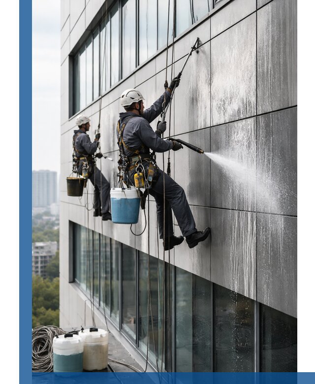 Профессиональная мойка вентилируемых фасадов в Выборге