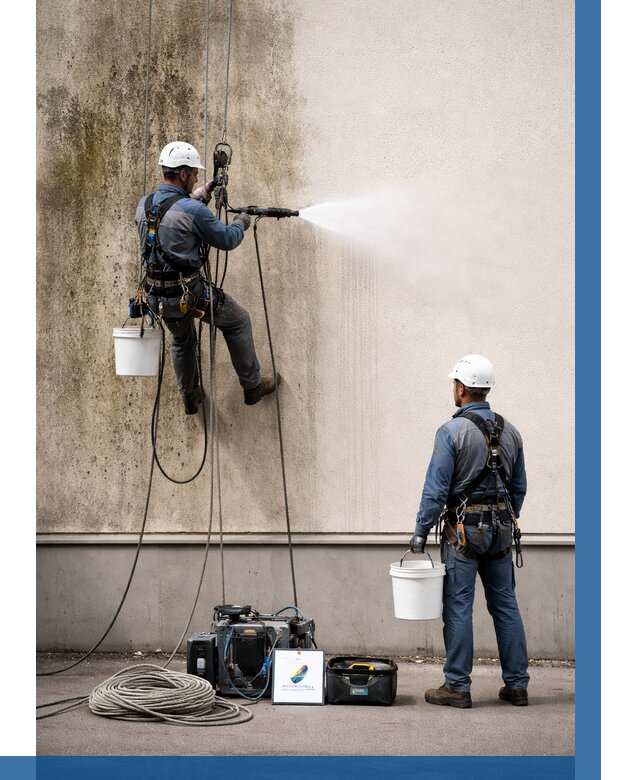 Очистка фасада от плесени в Выборге от 307 р. | ВЫСОТНИК-Вбр