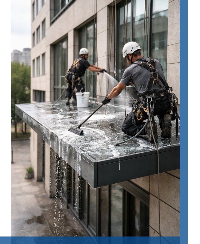 Мойка козырьков и навесов в Выборге от 3577 р. | ВЫСОТНИК-Вбр