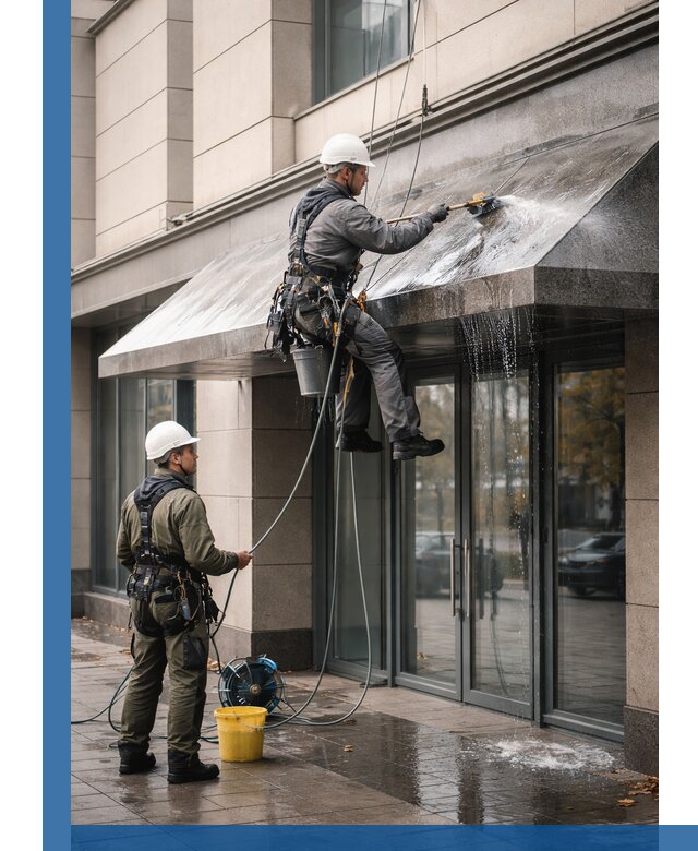 Профессиональная мойка козырьков и навесов в Выборге