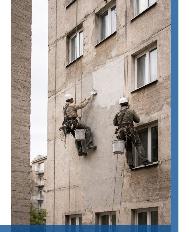 Косметический ремонт фасада в Выборге от 1124 р. | ВЫСОТНИК-Вбр