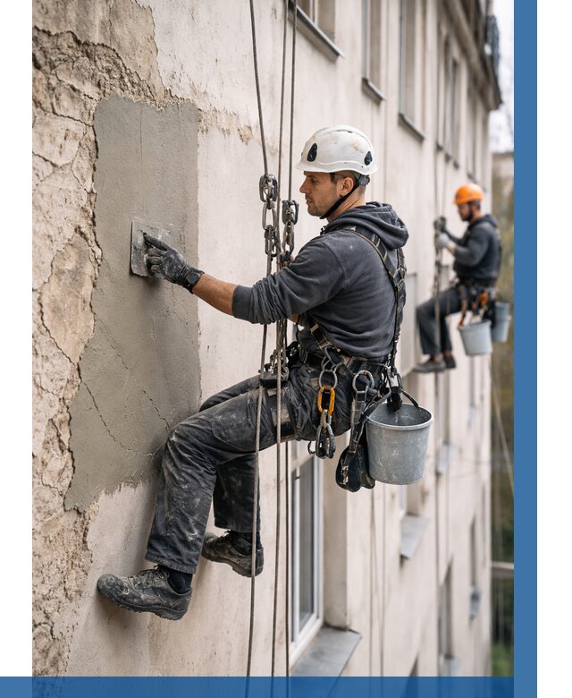 Восстановление штукатурки фасада в Выборге от 1227 р. | ВЫСОТНИК-Вбр