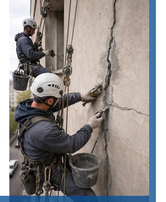 Заделка трещин на фасаде в Выборге от 920 р. | ВЫСОТНИК-Вбр