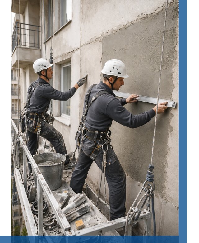 Штукатурка фасада на высоте в Выборге от 920 р. | ВЫСОТНИК-Вбр