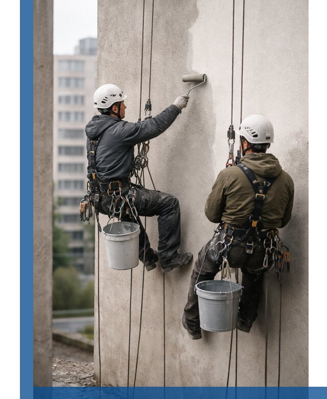 Покраска фасадов высотными альпинистами в Выборге с гарантией