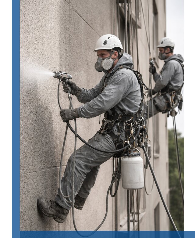 Безвоздушная покраска фасадов зданий в Выборге профессионально