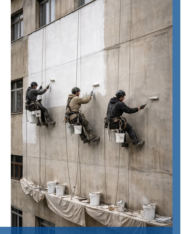 Покраска бетонного фасада в Выборге от 358 р за м2 | ВЫСОТНИК-Вбр