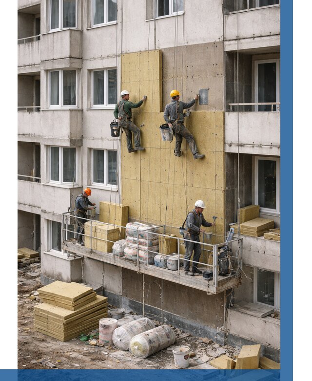 Утепление фасада минватой в Выборге от 1533 р. | ВЫСОТНИК-Вбр