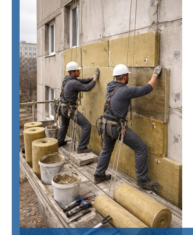 Утепление фасада минватой в Выборге под ключ с гарантией