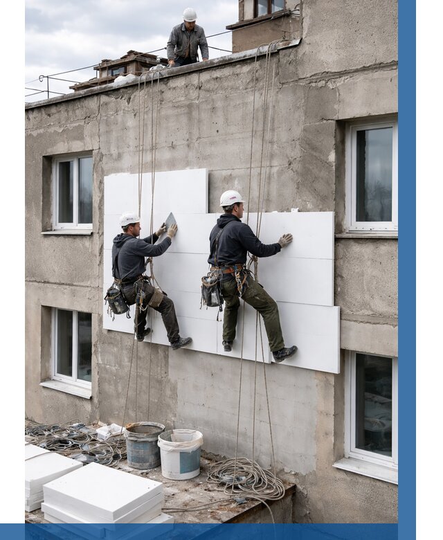 Утепление фасада пенополистиролом в Выборге от 1840 р. | ВЫСОТНИК-Вбр