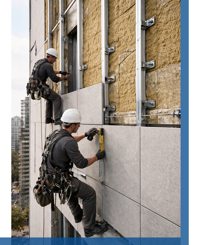 Монтаж вентилируемого фасада в Выборге от 3577 р. | ВЫСОТНИК-Вбр