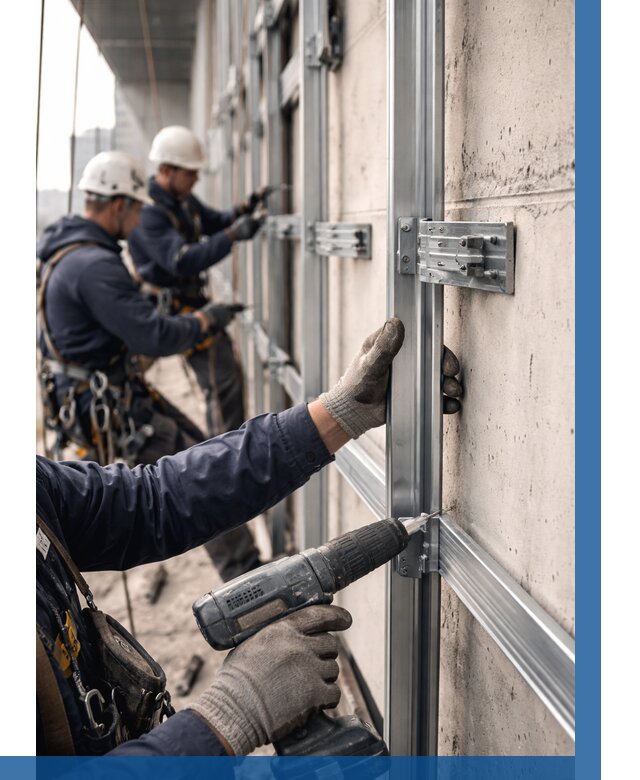 Монтаж подсистемы вентфасада в Выборге от 869 р. | ВЫСОТНИК-Вбр