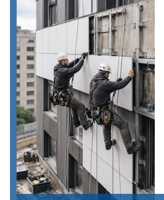 Монтаж композитных панелей фасада в Выборге под ключ