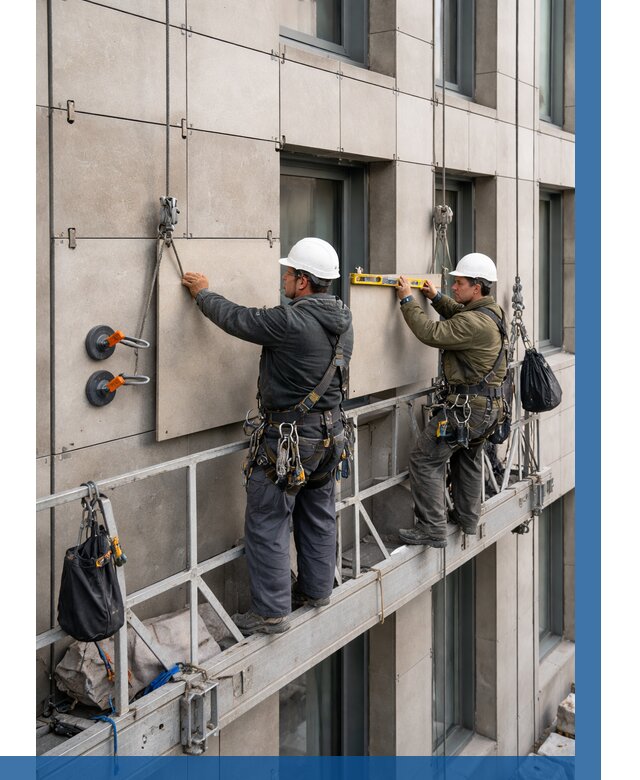 Монтаж керамогранита на фасад в Выборге от 2555 р. | ВЫСОТНИК-Вбр