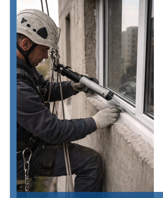 Герметизация оконных швов снаружи в Выборге профессионально