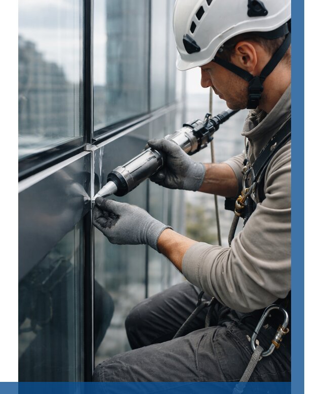 Герметизация стыков витража в Выборге от 1227 р. | ВЫСОТНИК-Вбр