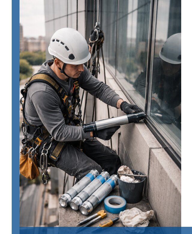 Герметизация стыков витража в Выборге для герметичных фасадов