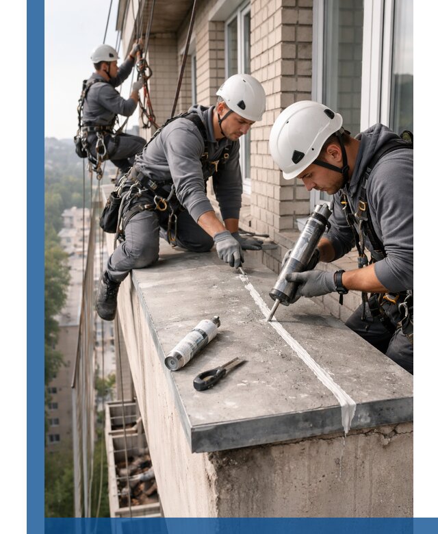 Герметизация балконного козырька в Выборге профессионально