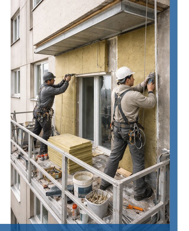 Утепление балкона снаружи в Выборге от 1635 р. под ключ ВЫСОТНИК-Вбр