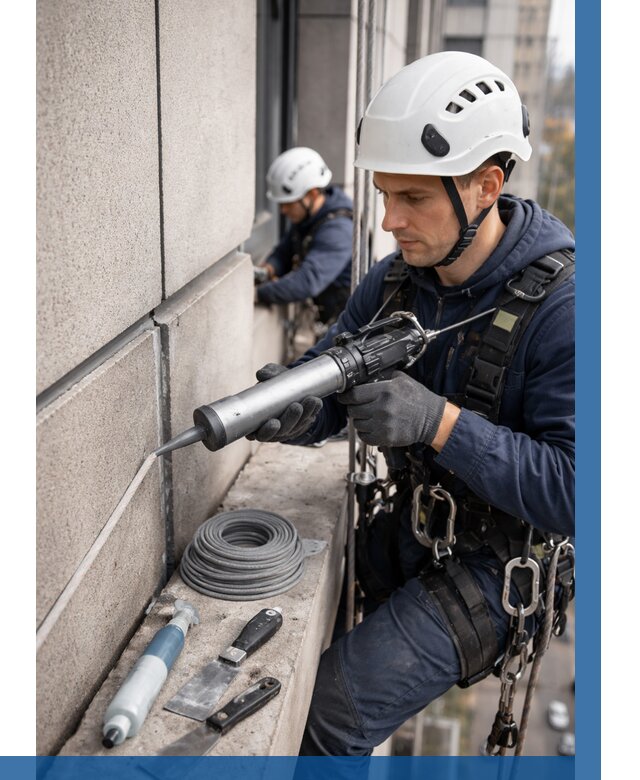 Герметизация деформационных швов фасада в Выборге от 715 | ВЫСОТНИК-Вбр