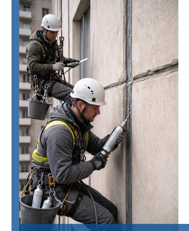 Герметизация деформационных швов фасада в Выборге качественно