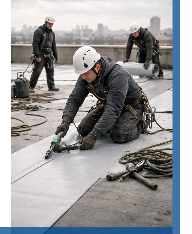 Ремонт мембранной кровли в Выборге от 1840 р./м2 | ВЫСОТНИК-Вбр