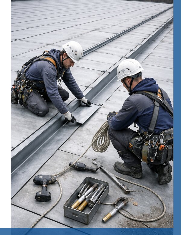 Ремонт фальцевой кровли в Выборге от 715 р. | ВЫСОТНИК-Вбр