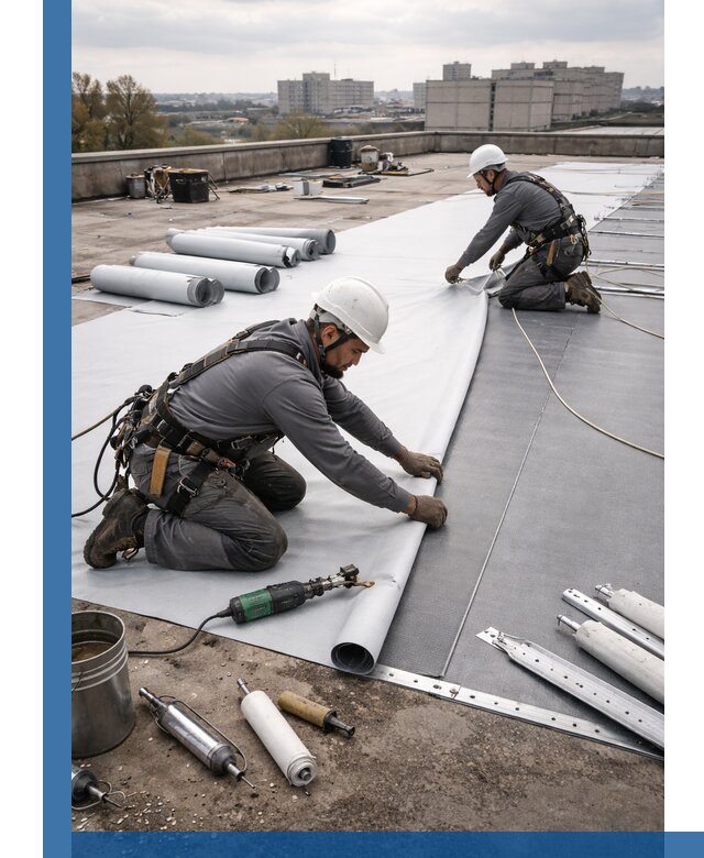 Монтаж мембранной кровли в Выборге для промышленных зданий