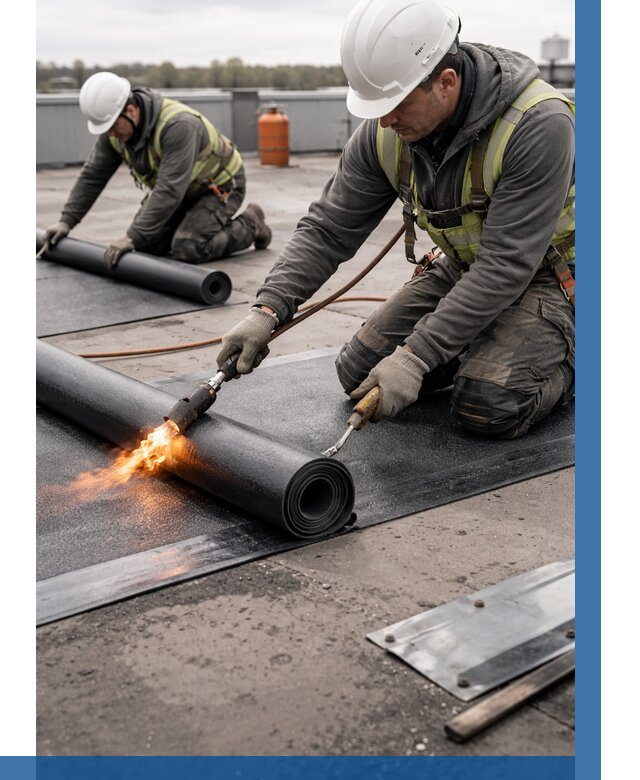 Монтаж наплавляемой кровли в Выборге от 869 р. — ВЫСОТНИК-Вбр