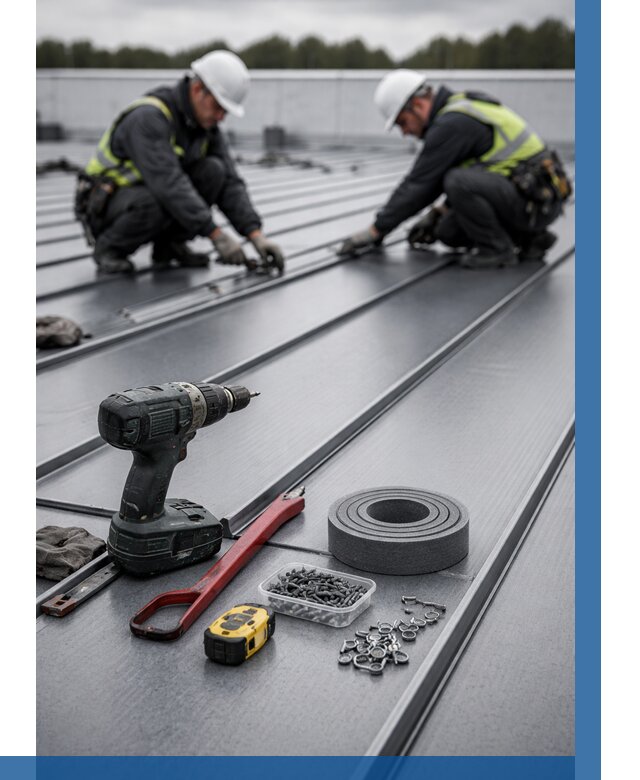 Монтаж фальцевой кровли в Выборге от 1840 р. | ВЫСОТНИК-Вбр