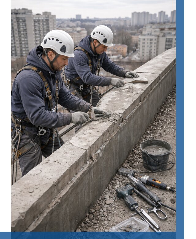 Ремонт парапета на кровле в Выборге от 1533 р. | ВЫСОТНИК-Вбр