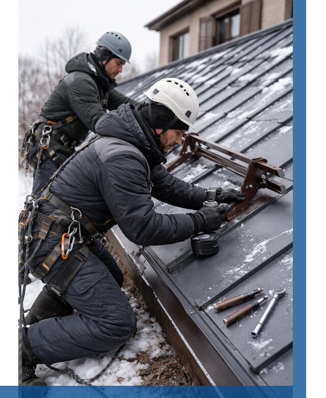 Монтаж снегозадержателей в Выборге от 460 р. | ВЫСОТНИК-Вбр