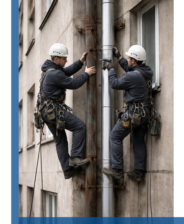 Замена водосточных труб в Выборге: монтаж и демонтаж под ключ