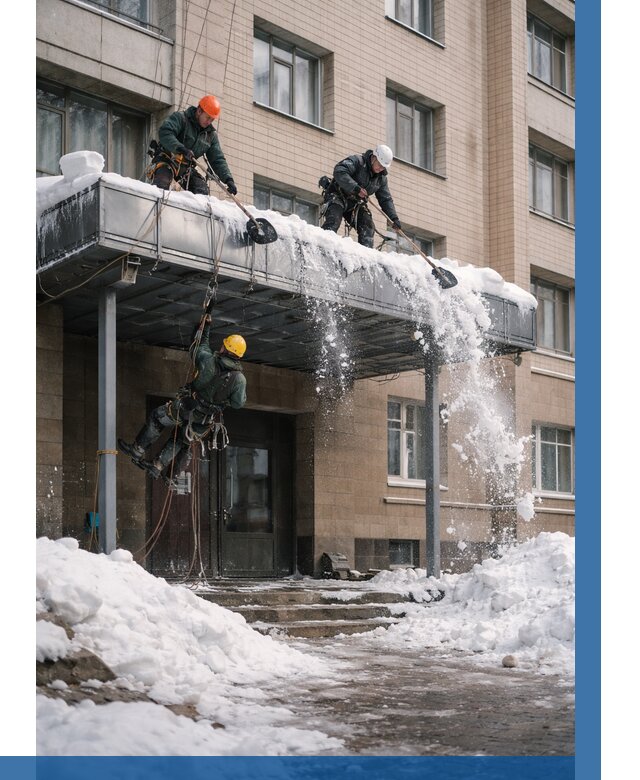 Очистка козырьков от снега в Выборге от 3577 р. | ВЫСОТНИК-Вбр