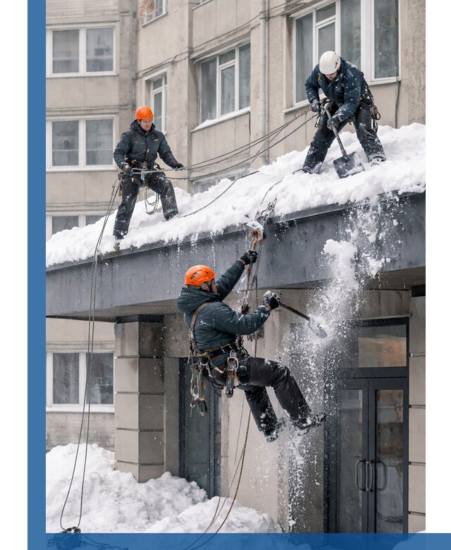 Безопасная очистка навесов от снега в Выборге круглогодично