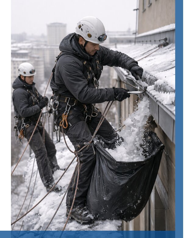 Аварийная очистка крыши в Выборге под ключ от 307 р. | ВЫСОТНИК-Вбр