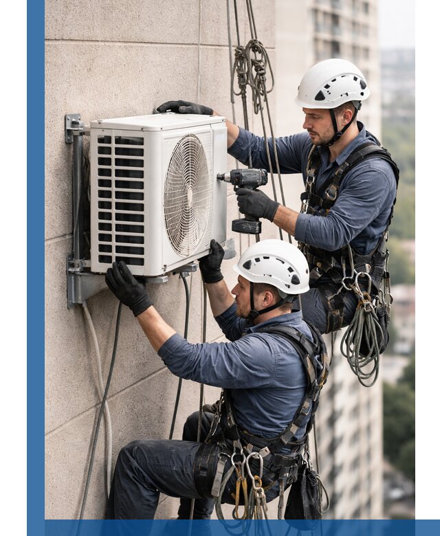 Монтаж внешнего блока кондиционера в Выборге установка и крепление