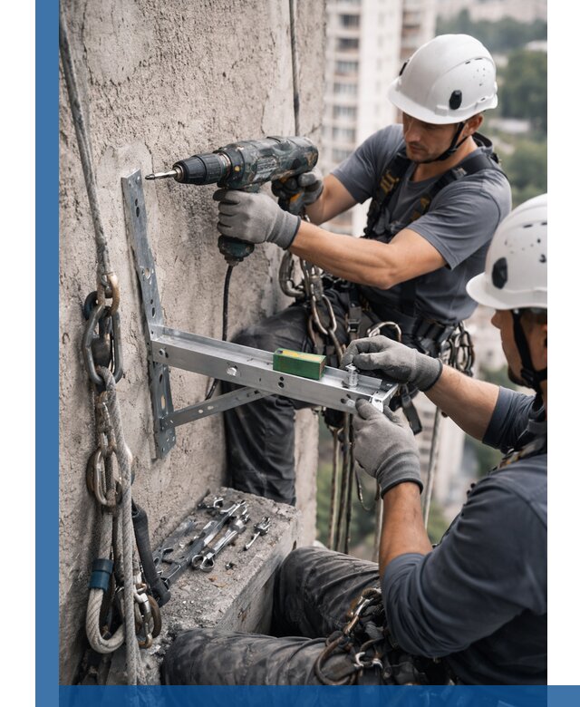 Установка кронштейнов кондиционера и крепежа в Выборге