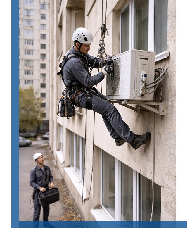 Демонтаж внешнего блока кондиционера в Выборге профессионально