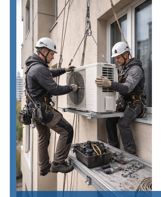 Перенос внешнего блока кондиционера в Выборге с монтажом и крепежом