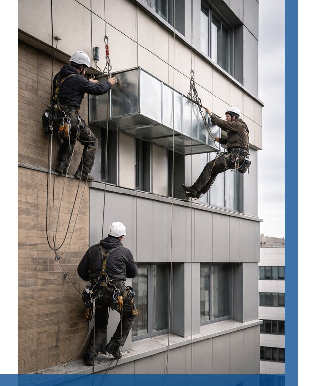 Монтаж воздуховодов на фасаде в Выборге от 1533 р. | ВЫСОТНИК-Вбр