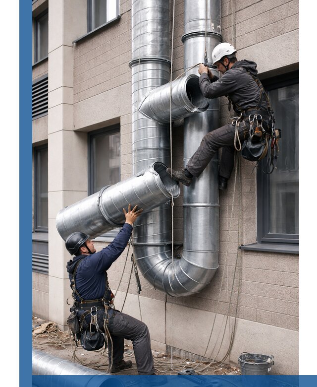 Монтаж фасадных воздуховодов в Выборге с герметизацией и крепежом