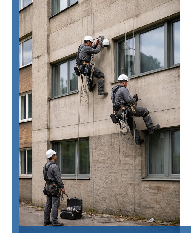 Монтаж фасадных камер видеонаблюдения в Выборге под ключ