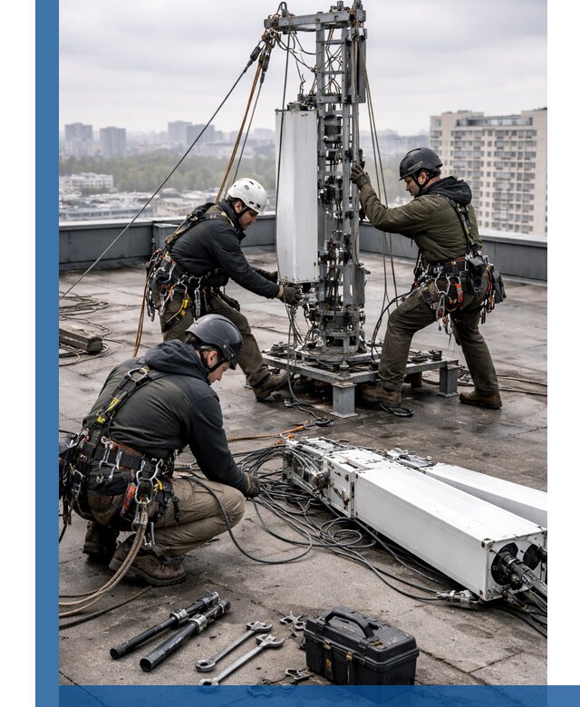 Демонтаж антенн на крыше зданий в Выборге с гарантией