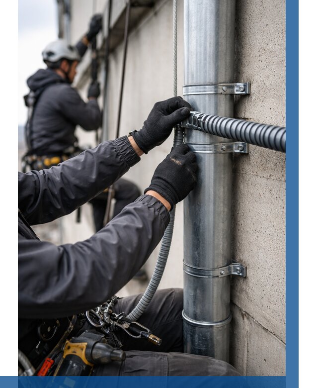 Монтаж гофры для кабеля в Выборге от 307 р. | ВЫСОТНИК-Вбр