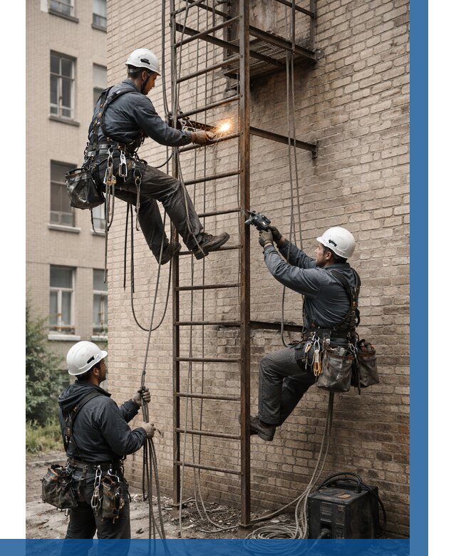 Ремонт пожарной лестницы в Выборге от 7666 р. | ВЫСОТНИК-Вбр