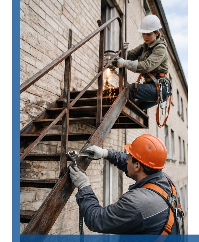 Ремонт и восстановление пожарных лестниц с выездом в Выборге