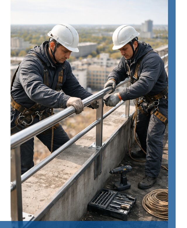 Монтаж перил на высоте в Выборге от 2555 р. | ВЫСОТНИК-Вбр